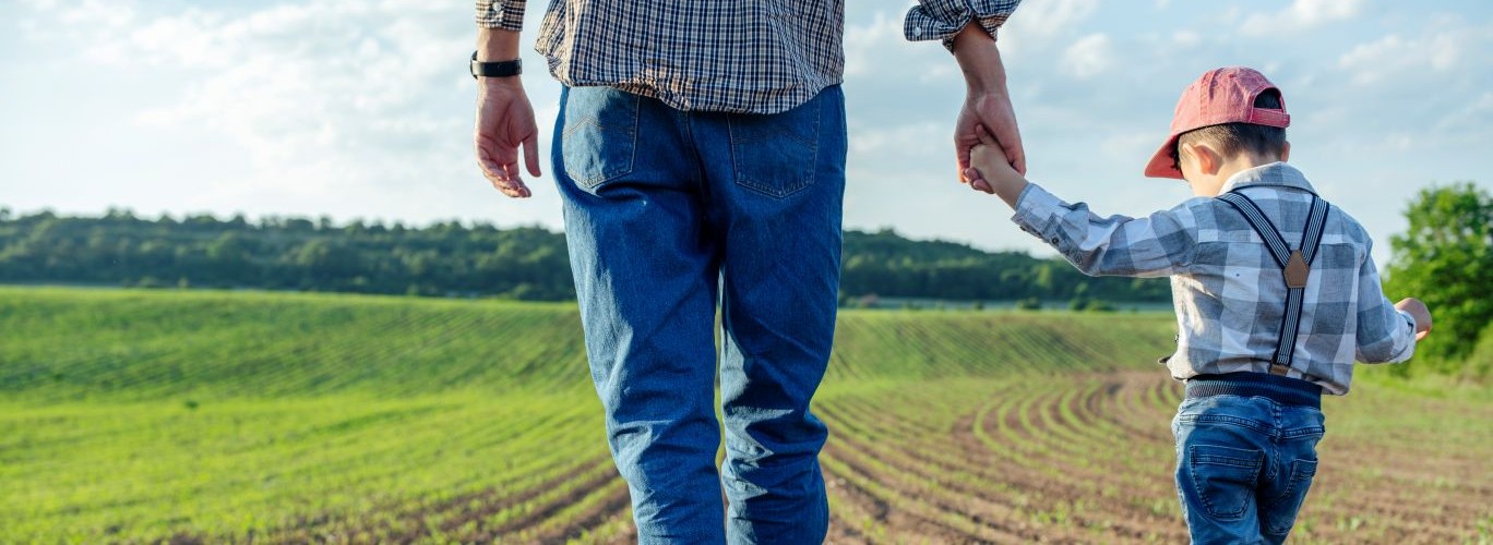 Father and his son on the family business .