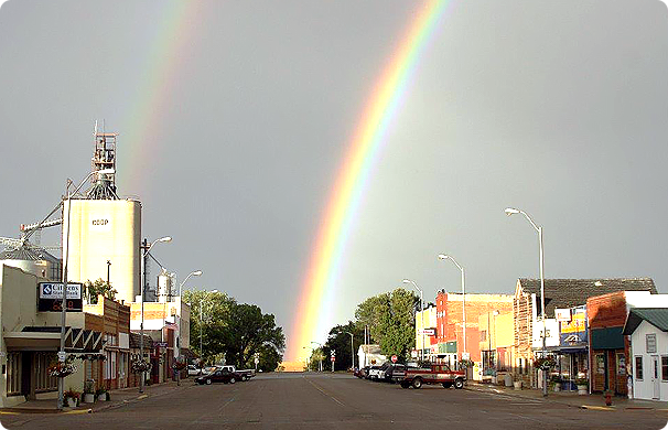 A rainbow on Main Street in Arlington